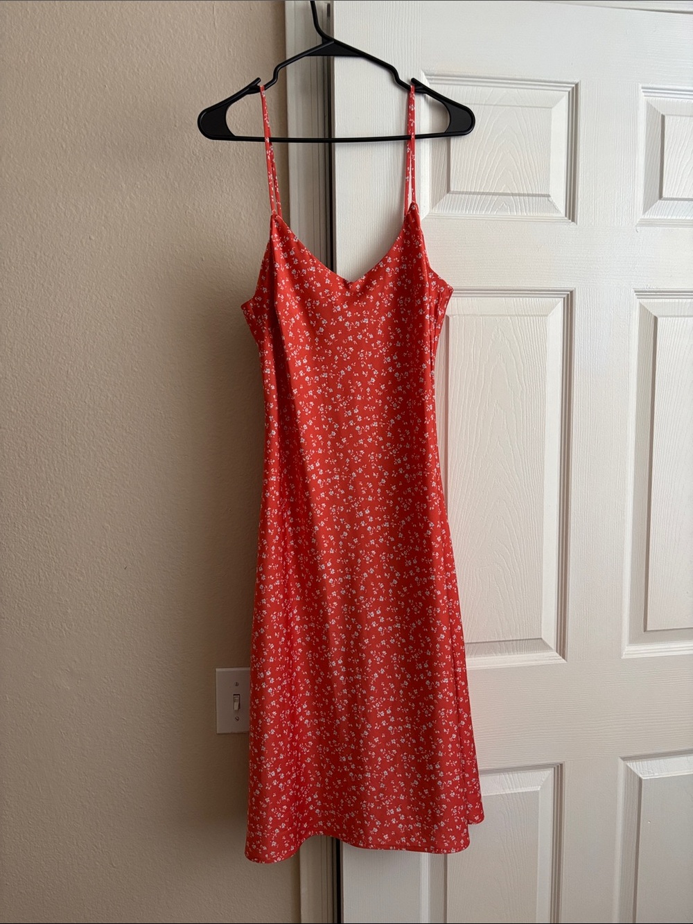 Forever 21 Red Floral Midi Slip Dress